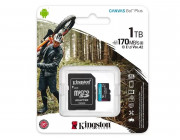 1.0TB microSD Class10 A2 UHS-I U3 (V30) Kingston Canvas Go! Plus, Ultimate, Read: 170Mb/s, Write: 90Mb/s, Ideal for Android mobile devices, action cams, drones and 4K video production