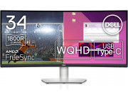 34.0- DELL VA LED S3423DWC Curved Silver/Black (4ms, 21:9, 300M:1, 300cd, 3440 x 1440, 178°/178°, HDMI2.0 x 2, DisplayPort, USB-C (Data, Video, Power), Refresh Rate 100Hz, AMD FreeSync, Curvature 1800R, USB Hub: 2 x USB3.0, Speakers 2 x 5W, Audio Line out