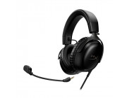 Headset  HyperX Cloud III, Black, Solid aluminium build, Microphone: detachable, DTS Headphone:X Spatial Audio, Driver: Dynamic / 53mm with Neodymium magnets, Frequency response: 10Hz–21kHz, Cable length:1.2m+1.3m USB dongle cable, Multiplatform Compatibl