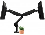 Arm for 2 monitors 13--31.5- -  AOC AD110D0 Black, Desk Clamp/Grommet, Aluminum structure, Gas spring, Height adjustment, Max.Load: 2-9kg, Tilt: '-90°~+85°, Swivel:180°, Rotation:360°, Hidden cable management, VESA 75/100