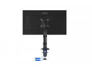 Arm for 1 monitors 13--31.5- -  AOC AS110DX with integrated USB Hub, Black, USB Hub: USB-C + USB3.0, Desk Clamp/Grommet, Aluminum structure, Gas spring, Height adjustment, Max.Load: 2-9kg, Tilt: '-90°~+85°, Swivel:180°, Rotation:360°, Hidden cable managem