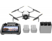 (969101) DJI Mini 4 PRO Fly More Combo + Controller 5.5- - Portable Drone, DJI RC2 5.5-, 48MP photo, 4K 100fps/FHD 200fps camera with gimbal, max. 4000m height / 57.6kmph speed, max. flight time 34min, Battery 2590 mAh, 249g (3 batteries, 3 pairs propelle