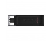 128GB USB-С3.2  Kingston DataTraveler 70, Black, USB-C, Cap design, Stylish and slim plastic casing fits, Keyring Loop (Read 80 MByte/s, Write 20 MByte/s)