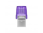 128GB USB3.2  Kingston DataTraveler microDuo 3C G3, Purple, USB-C OTG + USB-A, Ultra-small (Read 200 MByte/s, Write 50 MByte/s)