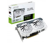 ASUS Dual GeForce RTX™ 4060 WHITE OC Edition 8GB GDDR6 128bit, 2535/17000MHz, 1xHDMI, 3xDP, Dual Fan, PCI-E 4.0, 2.5-slot design, Axial-tech fans, Dual Ball bearing, 0dB technology, Dual Bios, Protective Backplate, 1x8pin, White, Retail