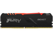 16GB DDR4-3200  Kingston FURY® Beast DDR4 RGB, PC25600, CL16, 2Rx8, 1.35V, Auto-overclocking, Asymmetric BLACK low-profile heat spreader, Dynamic RGB effects featuring Kingston FURY Infrared Sync technology, Intel XMP Ready (Extreme Memory Profiles)