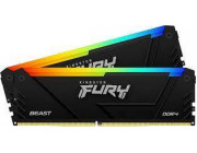 32GB (Kit of 2*16GB) DDR4-3200  Kingston FURY® Beast DDR4 RGB, PC25600, CL16, 2Rx8, 1.35V,  Auto-overclocking, Asymmetric BLACK low-profile heat spreader, Dynamic RGB effects featuring Kingston FURY Infrared Sync technology, Intel XMP Ready  (Extreme Memo