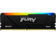 32GB DDR4-3200  Kingston FURY® Beast DDR4 RGB, PC24000, CL16, 2Rx8, 1.35V, Auto-overclocking, Asymmetric BLACK low-profile heat spreader, Dynamic RGB effects featuring Kingston FURY Infrared Sync technology, Intel XMP Ready  (Extreme Memory Profiles)