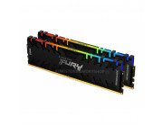 64GB (Kit of 2*32GB) DDR4-3200  Kingston FURY® Renegade DDR4 RGB, PC25600, CL16, 2Rx8, 1.35V, Symmetric BLACK Large heat spreader, Dynamic RGB effects featuring Kingston FURY Infrared Sync technology, Intel XMP Ready (Extreme Memory Profiles)