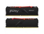 16GB (Kit of 2*8GB) DDR4-3600  Kingston FURY® Beast DDR4 RGB, PC28800, CL17, 1.35V, Auto-overclocking, Asymmetric BLACK low-profile heat spreader, Dynamic RGB effects featuring Kingston FURY Infrared Sync technology, Intel XMP Ready  (Extreme Memory Profi