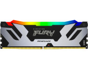 16GB DDR5-6000  Kingston FURY® Renegade Silver DDR5 RGB, PC48800, CL32, 1.35V, 1Rx8, Auto-overclocking, Symmetric SILVER Large heat spreader, Dynamic RGB effects featuring Kingston FURY Infrared Sync technology, Intel XMP 3.0 Ready  (Extreme Memory Profil