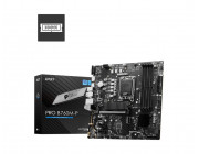 MSI PRO B760M-P, Socket 1700, Intel® B760 (14/13/12th Gen CPU), CPU graphics, VGA, HDMI, DP, Dual 4xDDR5-6800, 1xPCIe X16 4.0, 4xSATA3, RAID, 2xM.2 4.0, 2xPCIe X1, ALC897 7.1 HDA, 2.5GbE LAN, 1xUSB-C 3.2Gen2, 3xUSB3.2, LPT+COM-port Header, RGB Led, mATX