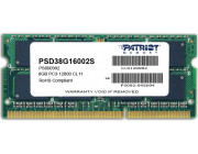 8GB DDR3-1600 SODIMM  PATRIOT Signature Line, PC12800, CL11, 2 Rank, Double-sided module, 1.5V