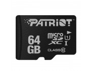 64GB microSD Class10 U1 UHS-I + SD adapter  Patriot LX Series microSD, Up to 80MB/s