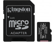 512GB microSD Class10 A1 UHS-I U3 (V30) + SD adapter  Kingston Canvas Select Plus, 600x, Up to: 100MB/s