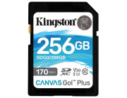 256GB SD Class10 UHS-I U3 (V30)  Kingston Canvas Go! Plus, Read: 170MB/s, Write: 70MB/s, Ideal for DSLRs/Drones/Action cameras