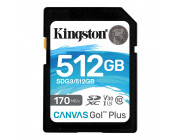 512GB SD Class10 UHS-I U3 (V30)  Kingston Canvas Go! Plus, Read: 170MB/s, Write: 70MB/s, Ideal for DSLRs/Drones/Action cameras