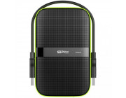 2.5- External HDD 1.0TB (USB3.1)  Silicon Power Armor A60, Black/Green, Rubber + Plastic, Military-Grade Protection MIL-STD 810G, IPX4 waterproof, Advanced internal suspension system keeps the hard drive safe from drops and bumps