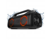 SVEN PS-390 Black, Bluetooth Portable Speaker, Waterproof (IPx5), Dynamic switchable RGB backlight, 50W RMS, MicroSD, FM tuner, USB Type-C, TWS, built-in lithium battery - 3600 mAh, Power Bank function, AUX stereo input