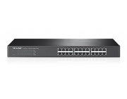 TP-LINK TL-SF1024  24-port Desktop Switch, 24 10/100M RJ45 ports, 1U 19-inch rack-mountable steel case