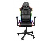 Trust Gaming Chair GXT716 RIZZA - Black RGB LED Illuminated, Height adjustable armrests, Class 4 gas lift, Solid base frame with 60mm wheels, 90°-175° adjustable backrest, Wireless remote control, Including comfortable lumbar and neck pillow, up to 150kg