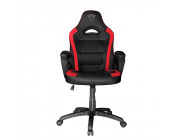 Trust Gaming Chair GXT 701R Ryon - Black/Red, Height adjustable armrests, Class 4 gas lift, 90°-180° adjustable backrest, Strong and robust metal base frame, Including removable and adjustable lumbar and neck cushion, Durable double wheels, up to 150kg