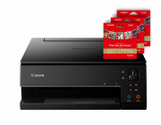 MFD Canon Pixma TS6340a (3774C067) Black + 3*PP-201(5-х5-Glossy 20 pcs.), Colour Print/Scan/Copier/Duplex/Wi-Fi+Cloud Link,  A4, ESAT 15/10 ipm, Print 4800x1200dpi_2pl,Scan 1200x2400dpi, 64-300г/м2, Input: 100 sh-ts,USB 2.0, Display LCD 7.5cm, 5-ink tanks