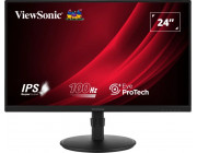 23.8- VIEWSONIC IPS LED VA2408-HDJ Black (1ms, 1300:1, 250cd, 1920x1080, 178°/178°, VGA, HDMI, DisplayPort, USB Hub: 2 x USB3.0, Refresh Rate up to 100Hz, 99% sRGB, Audio Line-out, Speakers 2 x 2W, Height Adjustment, VESA)