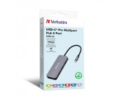 Verbatim 9-in-1 USB-C Pro Multiport Hub CMH-09, 2x USB 3.2-A (Gen 1), 1x UB3.2-A (Gen 2), 2x USB 3.2-C (Gen 2), HDMI 4K, RJ45 Gigabit, SD, microSD, USB 3.1-C cable 15cm, 88g