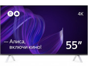 55- LED TV Yandex Smart TV with Alisa, Black (3840x2160 UHD, SMART TV (YaOS), 3 x HDMI, 2 x USB, Wi-Fi, Bluetooth, T/T2/C/C2/S/S2, Speakers 2 x 12W Dolby Audio, VESA 200x200, 11.4 Kg)