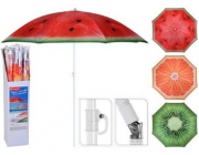 Зонт солнцезащитный D176cm, Фрукты, 8 спиц, со сгибом, 3 цве