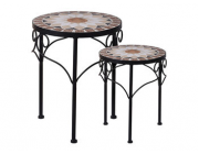 Набор столиков Mozaic металл-камень D30X38cm, D25X32cm