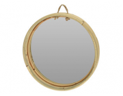 Зеркало настенное NVT D30cm, ротанг,  бамбуковая рама