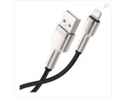 Cable USB - Lightning, 2.4A, 1m, Baseus Cafule Metal Black  CALJK-A01