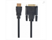 Cable HDMI to DVI  1.8m Cablexpert, male-male, GOLD, 18+1pin single-link, CC-HDMI-DVI-6