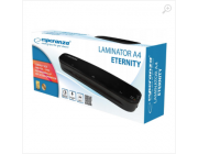 Laminator Esperanza ETERNITY EFL002 A4, Power consumption: 265W, Film thickness for hot lamination: 80-125 microns, Maximum document dimensions: 210 x 297 mm (A4 format), Maximum warming-up time: approx. 5 min. Lamination speed: 250 mm per minute, Maximal