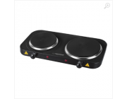 Electric Hot Plate Esperanza YELLOWSTONE EKH007K Black, 2500W (1x1500W, 1x1000W), 2 heating plates with a diameter of 18.8 cm and 15.5 cm, External dimensions of the oven: 48 x 23.5 x 7 cm, The length of the power cord: 0.75m, Smooth 5-step power regulati