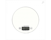 Kitchen Scale Esperanza MANGO EKS003W White  Touch buttons, Maximum capacity: 5000g, Division: 1g, Four units of measure: g /lb/oz/kg, Tare Function, Overload indicator, Low battery indicator, Power: 1xCR2032 lithium battery