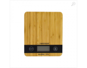 Kitchen Scale Esperanza BAMBOO EKS005, Maximum capacity: 5000g, Division: 1g, Four units of measure: g /lb/oz/kg, Super shinning stainless steel platform, blue back light, Tare Function, Overload indicator, Low battery indicator, Power: 2x AAA battery