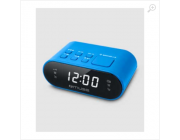 Dual Alarm Clock Radio Muse M-10 BLUE, 0.6 inch white LED Display, Dimmer (High /Low/Off), PLL Radio with 20 FM preset stations, Wake up by Radio or Buzzer, Snooze, Sleep, AC 230V, Battery backup: 3V  2×1.5V AAA (not included), 45x70x120mm