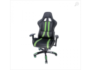 Gaming chair SPACER  SPCH-TRINITY-GRN  Black-Green, Synthetic PU,120 kg max., Adjustable Back Angle 90°- 135°, Armrests ajustable, Pillow-2