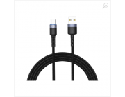 Cable USB - Type-C, cu LED, Nylon, 2m, Tellur Black  TLL155314
