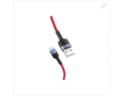 Cable USB - Lightning, cu LED, Nylon, 3A, 1.2m, Tellur Red  TLL155354