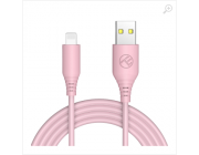 Cable USB - Lightning, 3A, 1m, Tellur pink TLL155399