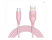 Cable silicone Tellur USB to Type-C, 3A, 1m, pink