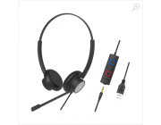 Casti cu fir call center Tellur Voice 420 ,binaural ,USB Jack 3.5mm , negru TLL411006