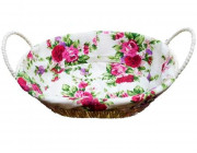 Корзинка для хлеба плетеная с тканью и ручками 27Х20Х8cm