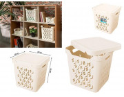 Корзина с крышкой Econova Deluxe 18l, 29X29X29cm, сл. кость