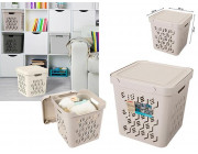 Корзина с крышкой Econova Deluxe 18l, 29X29X29сm, беж