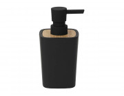 Диспенсер для мыла Tendance Rubber 380ml, крышка бамбук, чер